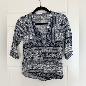 Blue paisley blouse